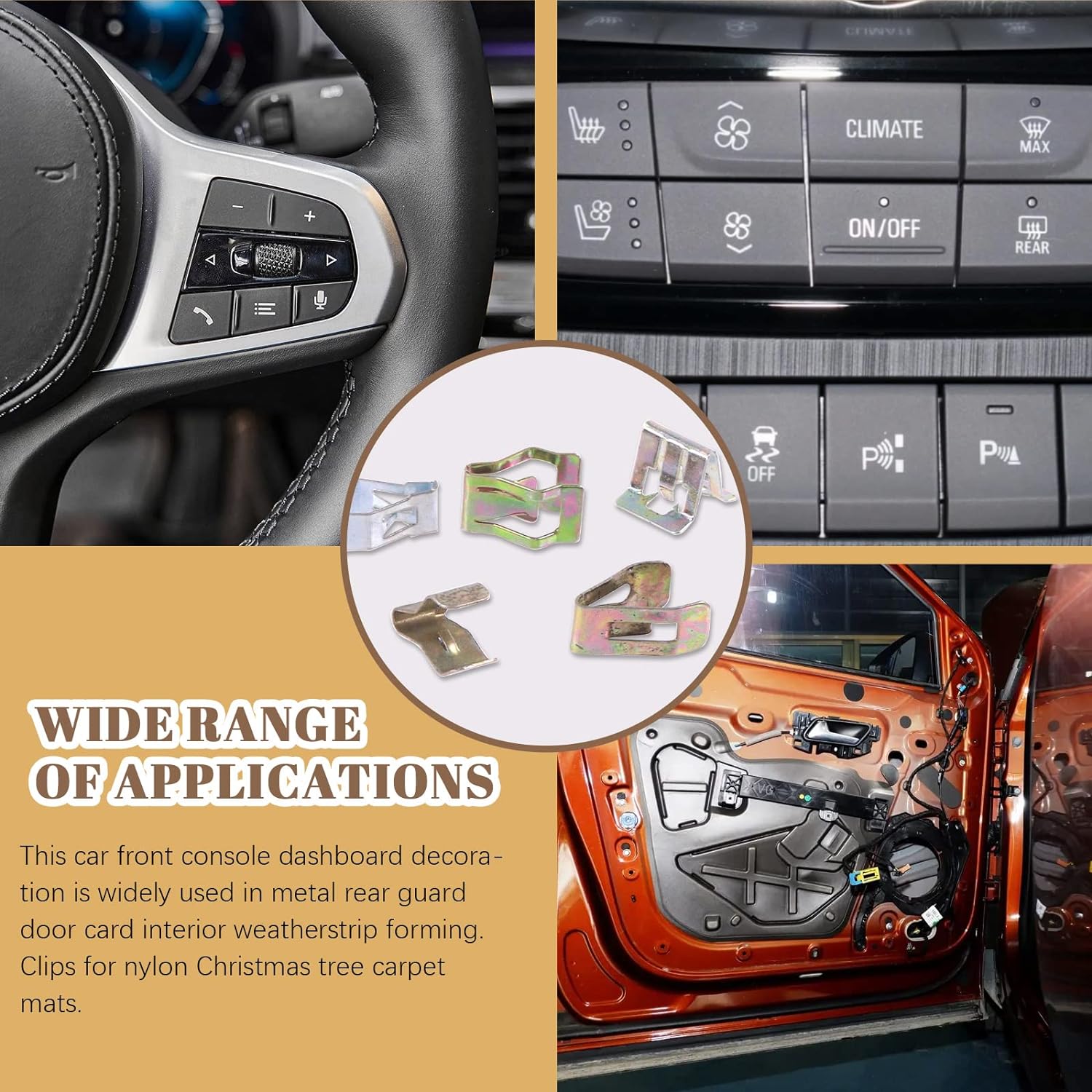 Wokape 176Pcs Car Plastic Rivets Metal Retainer Clips Set with Fasteners Remover， Bumper Retainer Clips Car Plastic Rivets Fasteners Push Retainer Kit for GM Ford Mazda Audi Toyota - Image 7